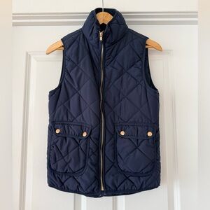 Thread & Supply Navy Quilted Vest with Gold Button Small